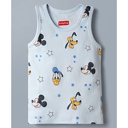 Babyhug Disney Single Jersey Knit Sleeveless Vest with Mickey Mouse Graphics Pack of 2-  White