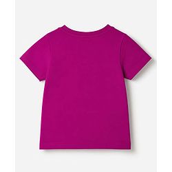 Babyhug 100% Cotton Knit Half Sleeves T-Shirt & Shorts Night Suit With Star & Text Print - Purple