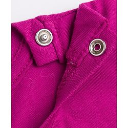 Babyhug 100% Cotton Knit Half Sleeves T-Shirt & Shorts Night Suit With Star & Text Print - Purple