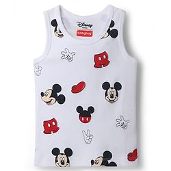 Babyhug Disney Single Jersey Knit Sleeveless Vests With Mickey Mouse Graphics Pack of 2 - Multicolor