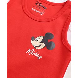 Babyhug Disney Single Jersey Knit Sleeveless Vests With Mickey Mouse Graphics Pack of 2 - Multicolor