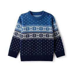 Babyhug Knit Full Sleeves Sweater Set With Cap & Floral Design - Blue