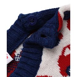 Babyhug  Knit Full Sleeves Car Design Sweater Set with Cap - Red