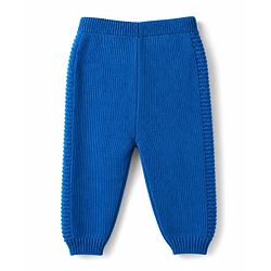 Babyhug Knit Full Sleeves Striped Hooded Sweater Set -Blue
