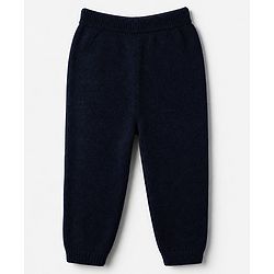 Babyhug Knit Full Sleeves Sweater Sets with Cap and Reindeer Patch in Navy Blue