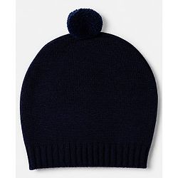 Babyhug Knit Full Sleeves Sweater Sets with Cap and Reindeer Patch in Navy Blue