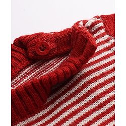 Babyhug Knit Full Sleeves Sweater Set with Cap and Tiger Applique in Rust Orange