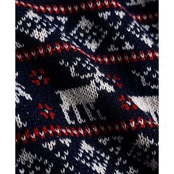 Babyhug Knit Full Sleeves Sweater Set With Cap & Floral Design - Red & Navy Blue