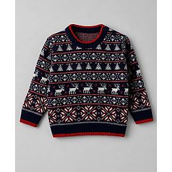 Babyhug Knit Full Sleeves Sweater Set With Cap & Floral Design - Red & Navy Blue
