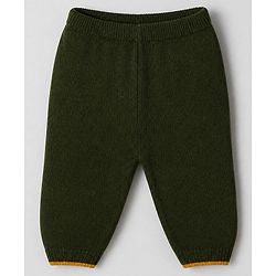 Babyhug Knit Full Sleeves Sweater Set With Elephant Applique - Mustard