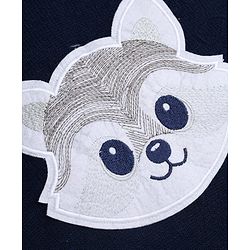 Babyhug Knit Full Sleeves Sweater Set With Raccoon Detailing & Cap - Navy Blue