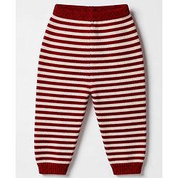 Babyhug Knit Sweater Set and Cap with Full Sleeves and Bear Detailing - Red