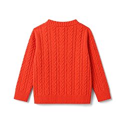 Babyhug Knit Full Sleeves Cable Knit Pullover - Rust Orange