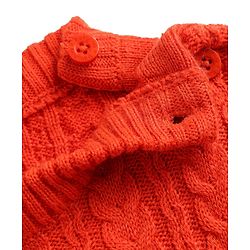 Babyhug Knit Full Sleeves Cable Knit Pullover - Rust Orange