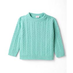 Babyhug Knit Full Sleeves Cable Knit Pullover - Rust Orange