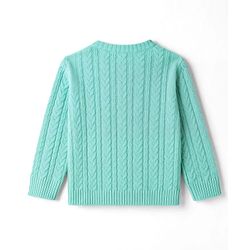 Babyhug Knit Full Sleeves Cable Knit Pullover - Rust Orange
