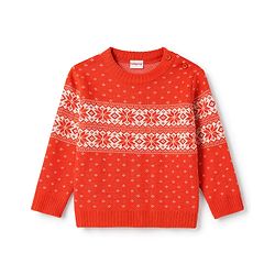 Babyhug Knit Full Sleeves Floral Designed Sweater Set with Cap - Red