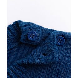 Babyhug Knit Full Sleeves Striped Sweater Set - Navy Blue