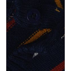 Babyhug Knit Full Sleeves Striped Sweater Set - Navy Blue