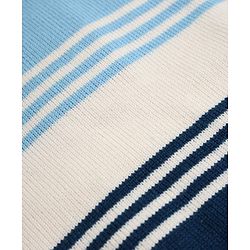 Babyhug Knit Sweater Set with Full Sleeves and Striped Print in Light/Sky Blue