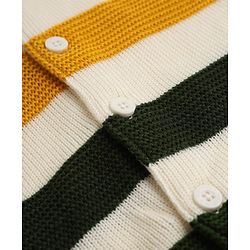 Babyhug Knit Full Sleeves Sweater and Pant Set with Stripes - White, Green, Yellow