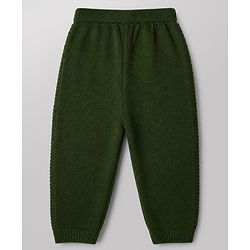 Babyhug Knit Full Sleeves Sweater and Pant Set with Stripes - White, Green, Yellow