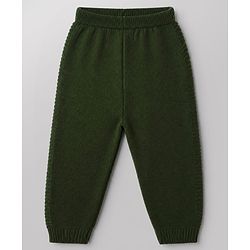 Babyhug Knit Full Sleeves Sweater and Pant Set with Stripes - White, Green, Yellow