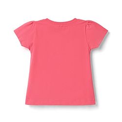Babyhug 100% Cotton Knit Half Sleeves T-Shirt & Shorts Night Suit with Bear Print - Dark Pink