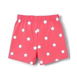 Babyhug 100% Cotton Knit Half Sleeves T-Shirt & Shorts Night Suit with Bear Print - Dark Pink