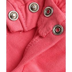 Babyhug 100% Cotton Knit Half Sleeves T-Shirt & Shorts Night Suit with Bear Print - Dark Pink