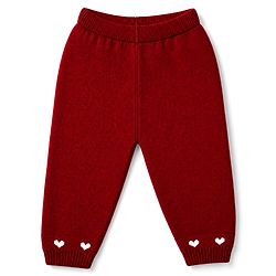 Babyhug Knit Full Sleeves Sweater Set with Heart Design - Maroon