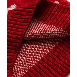 Babyhug Knit Full Sleeves Sweater Set with Heart Design - Maroon