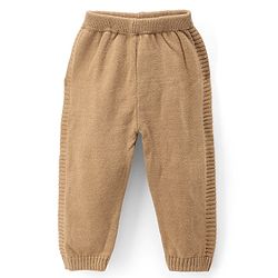 Babyhug Knit Full Sleeves Sweater Set with Vehicle Design - Beige