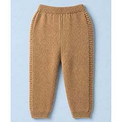 Babyhug Knit Full Sleeves Striped Sweater Set - Beige