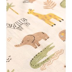 Babyhug 100% Cotton Single Jersey Knit Sleeveless Antibacterial Striped Sando With Animal Print Pack of 3 - Orange, Light Blue & White