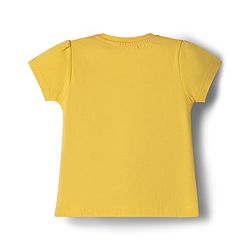 Babyhug 100% Cotton Knit Half Sleeves T-Shirt & Capri Night Suit with Floral & Bunny Print - Yellow