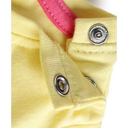 Babyhug 100% Cotton Knit Half Sleeves T-Shirt & Capri Night Suit With Butterfly & Floral Print - Yellow / Pink