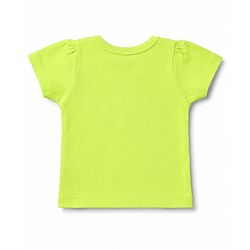 Babyhug 100% Cotton Knit Half Sleeves T-Shirt & Capri Night Suit with Smile Print - Lime