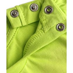 Babyhug 100% Cotton Knit Half Sleeves T-Shirt & Capri Night Suit with Smile Print - Lime