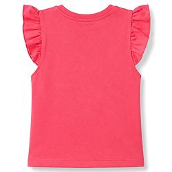 Babyhug 100% Cotton Knit Half Sleeves T-Shirt & Capri Night Suit Unicorn Print - Pink