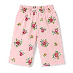 Babyhug 100% Cotton Knit Half Sleeves T-Shirt & Capri Night Suit Unicorn Print - Pink