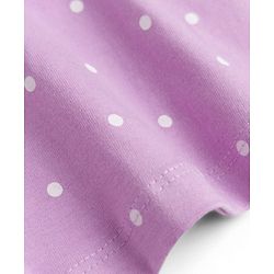 Babyhug 100% Cotton Single Jersey Knit Short Sleeves Frock and Bloomer with Polka Dot & Duck Print - Lavender