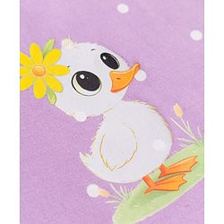 Babyhug 100% Cotton Single Jersey Knit Short Sleeves Frock and Bloomer with Polka Dot & Duck Print - Lavender