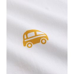 Babyhug 100% Cotton Slub Jersey Knit Half Sleeves Vehicle Printed Tee With Tree Embroidered Dungaree - Green & White