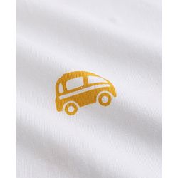 Babyhug 100% Cotton Slub Jersey Knit Half Sleeves Vehicle Printed Tee With Tree Embroidered Dungaree - Green & White