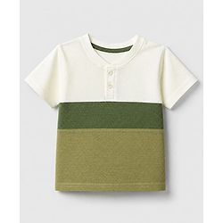 Babyhug Single Jersey Waffle Knit Half Sleeves T-Shirt and Shorts Set - White
