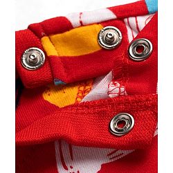 Babyhug 100% Cotton Knit Half sleeves T-shirts & Shorts Night Suit With Alphabets Print - Red