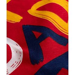 Babyhug 100% Cotton Knit Half sleeves T-shirts & Shorts Night Suit With Alphabets Print - Red