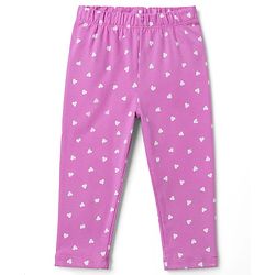 Babyhug 100% Cotton Knit Full Sleeves T-Shirt & Pyjama Night Suit With Giraffe & Heart Print - Pink