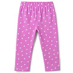 Babyhug 100% Cotton Knit Full Sleeves T-Shirt & Pyjama Night Suit With Giraffe & Heart Print - Pink